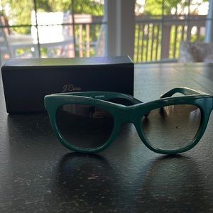 J. Crew Forest Green Cat Eye Sunglasses Excellent Condition